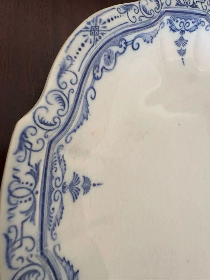 希少 エミールブルジョワ アンティークディナープレート 26cm 10角形