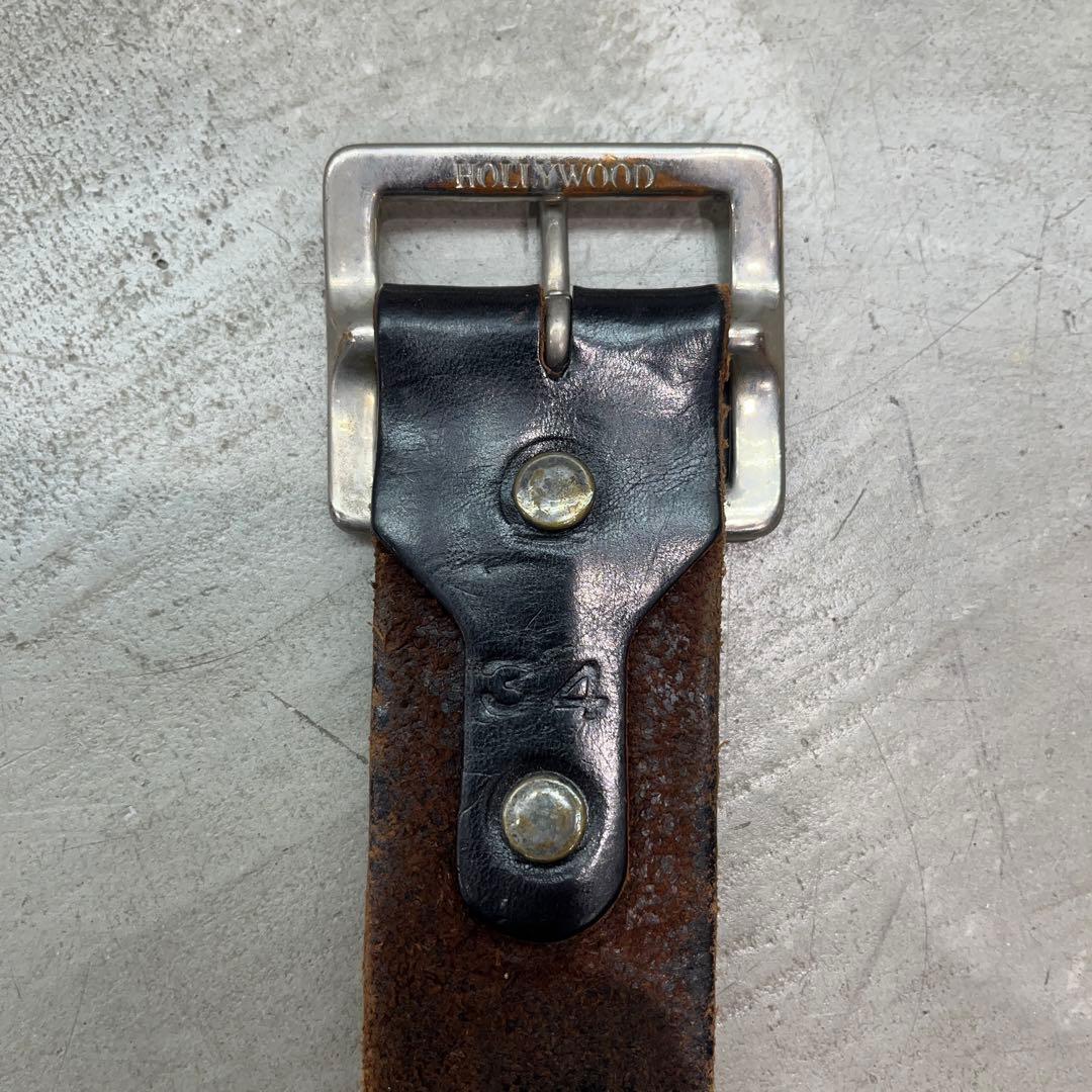 HTC 34インチ　スタッズ付き黒レザーベルト