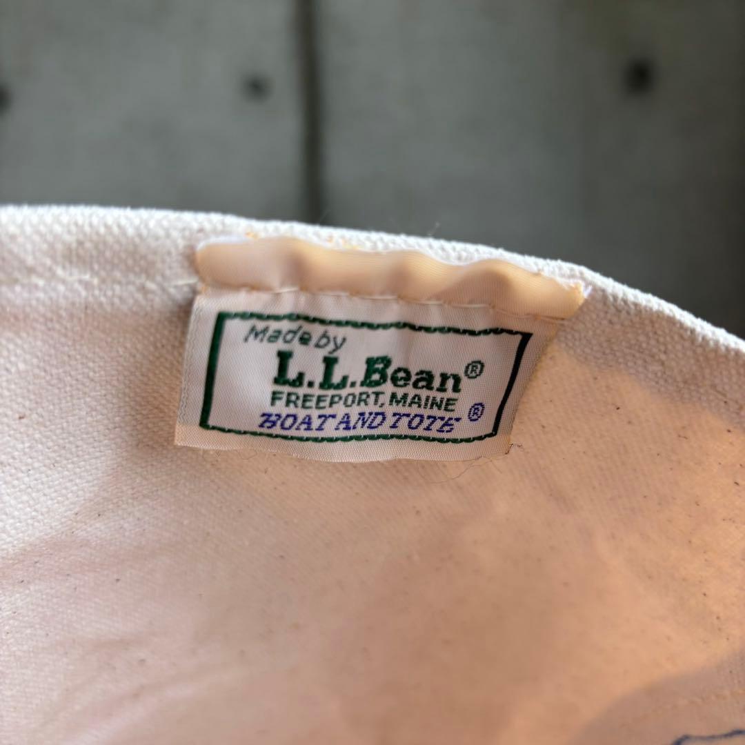 80s LLBean Largeトートバッグ ホワイト×レッド