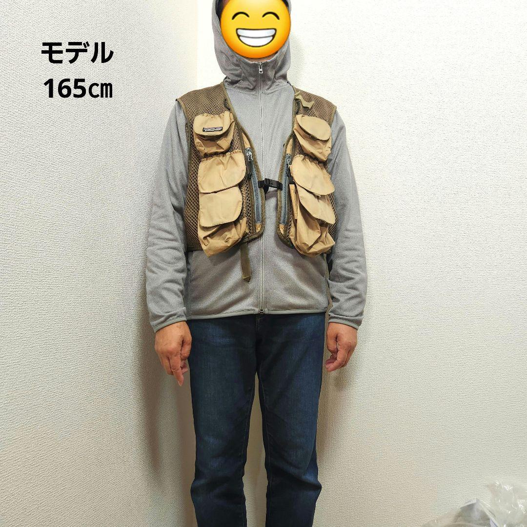 Patagonia メッシュフィッシングベスト ベージュ ブラウン　バーチカル