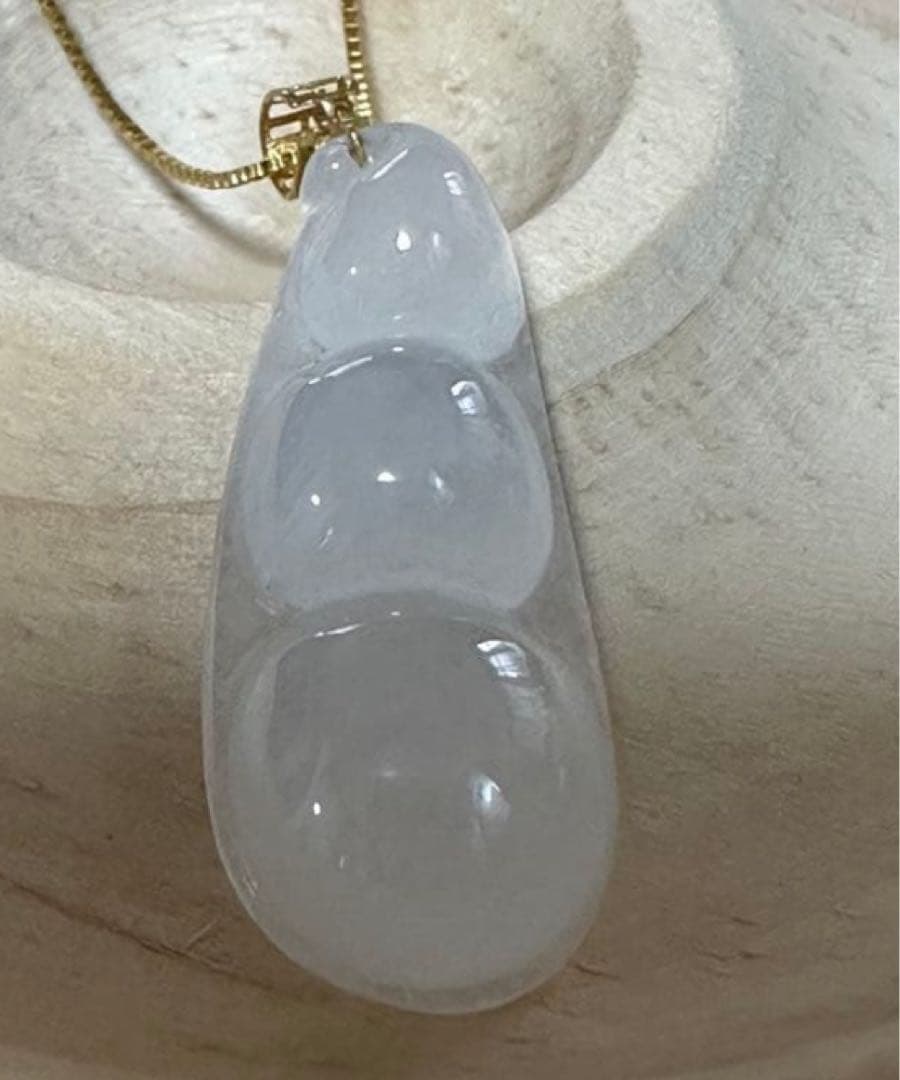 18K金製パチカン｜ミャンマー産 天然翡翠A貨「白月光」高透明 ペンダントトップ