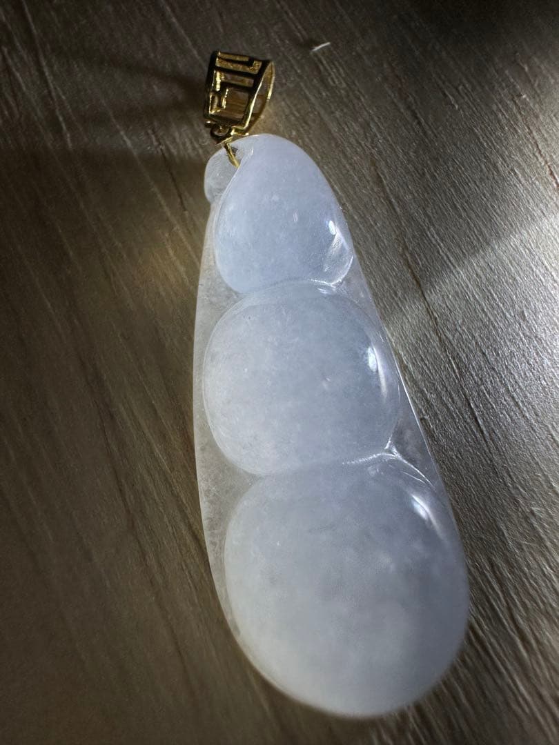 18K金製パチカン｜ミャンマー産 天然翡翠A貨「白月光」高透明 ペンダントトップ