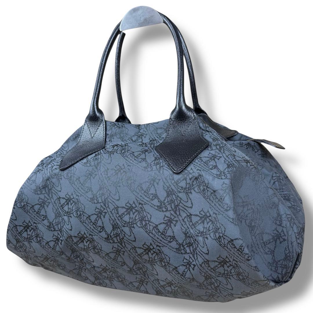 【美品】ヴィヴィアンウエストウッド ヤスミン ボストンバッグ オーブ総柄 グレー