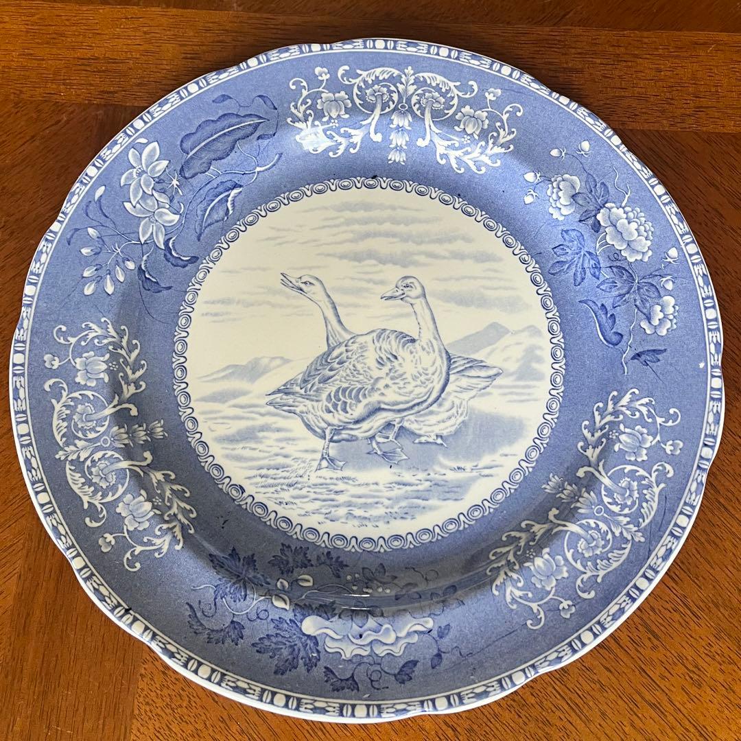 【希少品】英国ビンテージ　スポード ★ブルーカミラ・Wildgeese★プレート