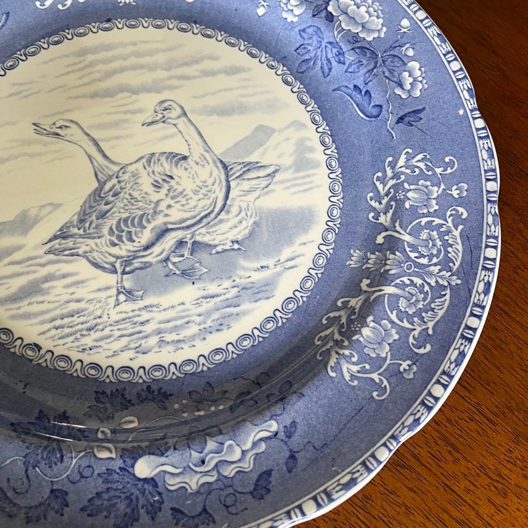 【希少品】英国ビンテージ　スポード ★ブルーカミラ・Wildgeese★プレート
