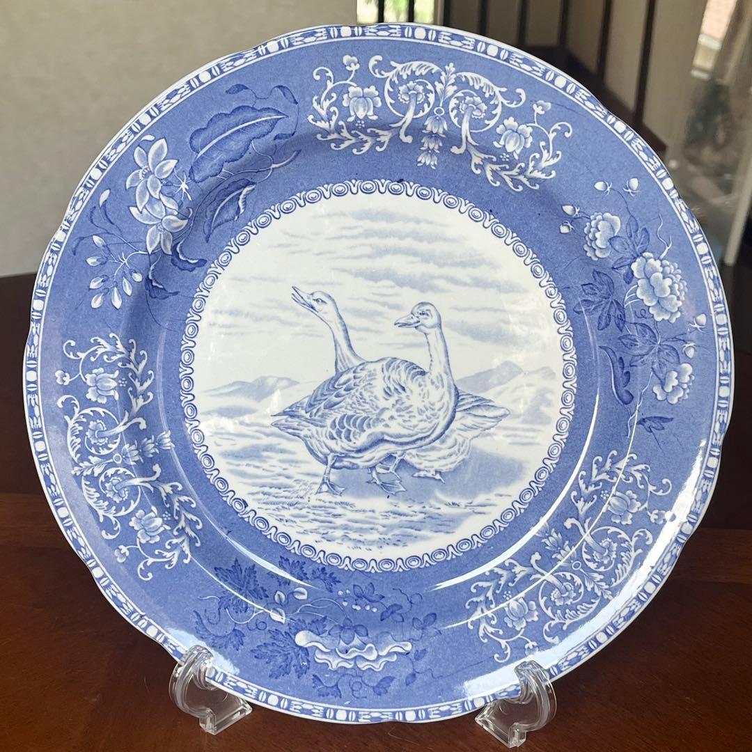 【希少品】英国ビンテージ　スポード ★ブルーカミラ・Wildgeese★プレート