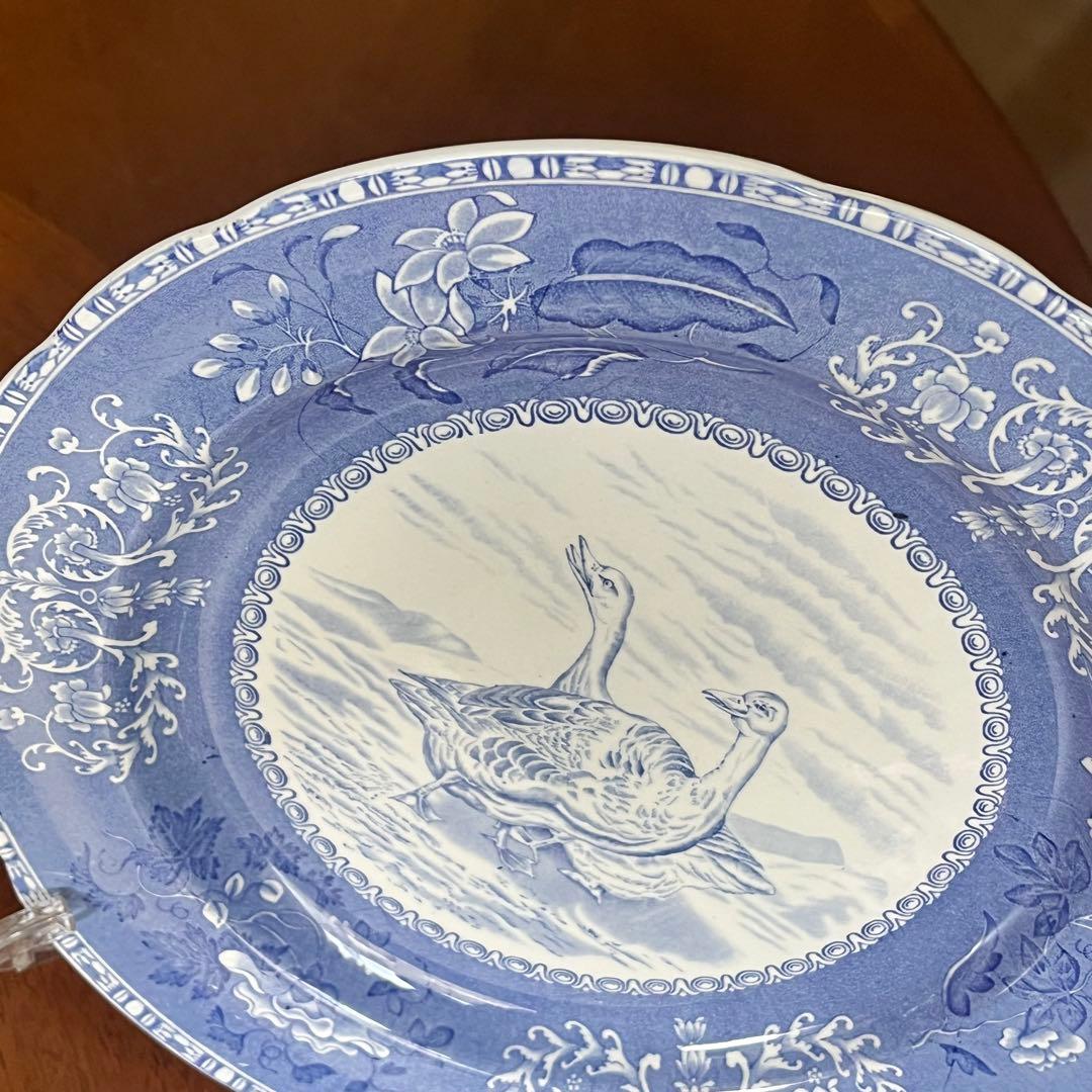 【希少品】英国ビンテージ　スポード ★ブルーカミラ・Wildgeese★プレート