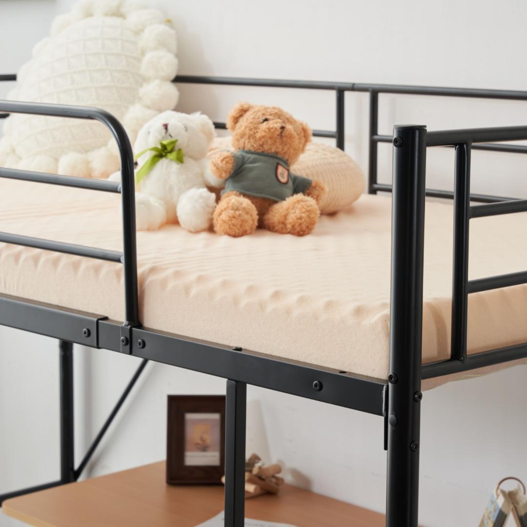 【新作】【ブラック】ロフトベッド パイプベッド シングル ベッド