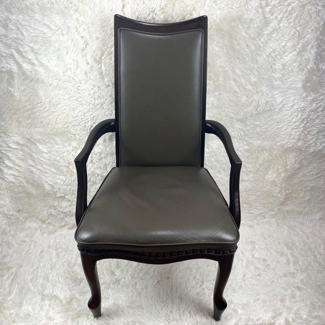 【ビンテージ】マルニ木工 maruni ベルサイユアームチェア 猫脚 鋲打ち