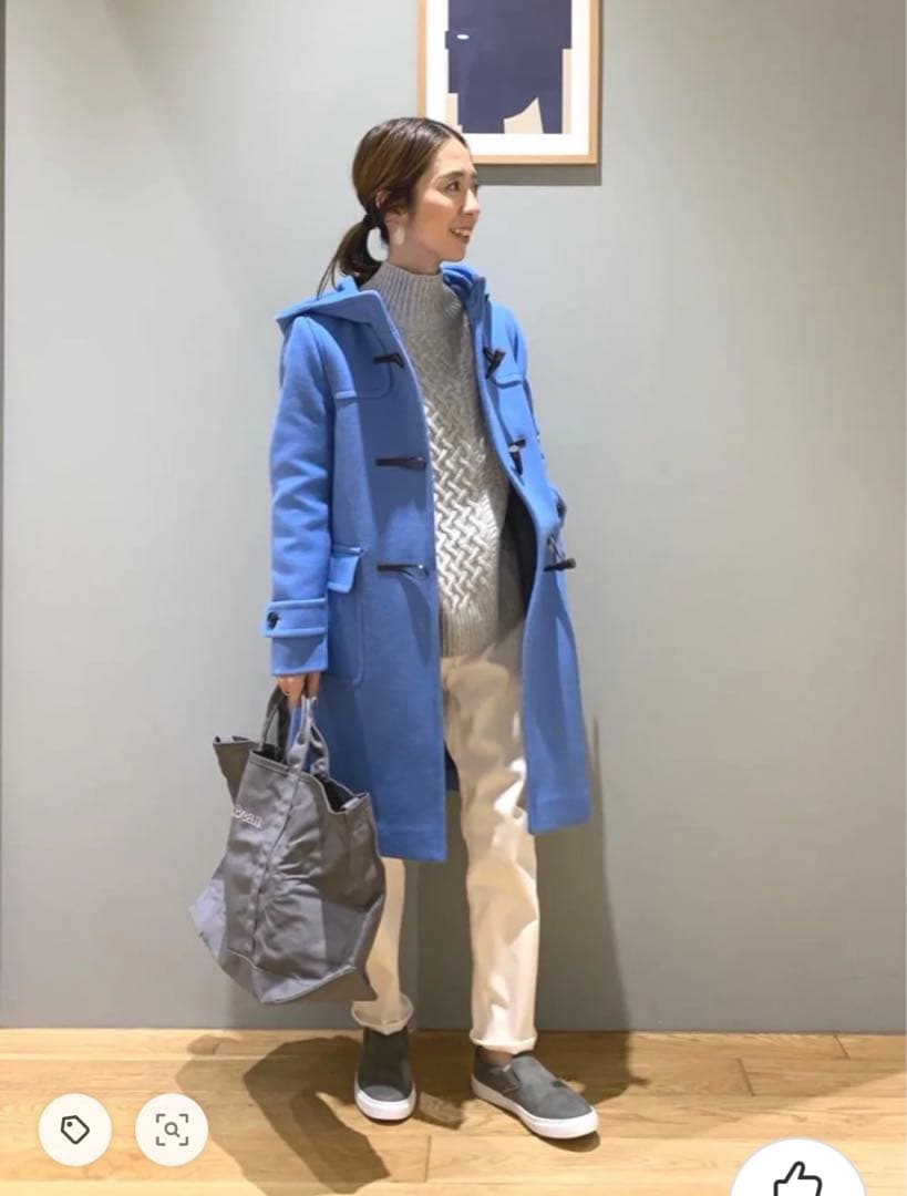 グリーンレーベルリラクシング　青いダッフルコート 良品