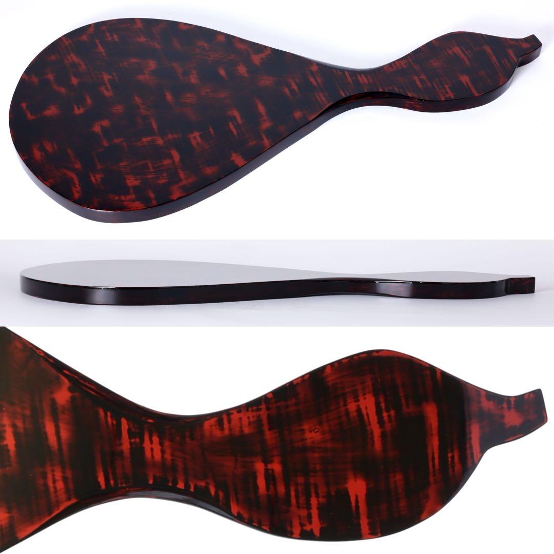 【極上漆芸】漆芸家 野澤寛 作 朱漆塗 瓢箪形 飾台 大型 花台 平台 箱栞付