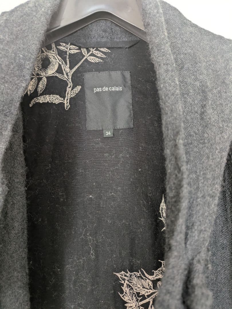 ぶ*ー様 pas de calais ソフトウール コート チャコール 34