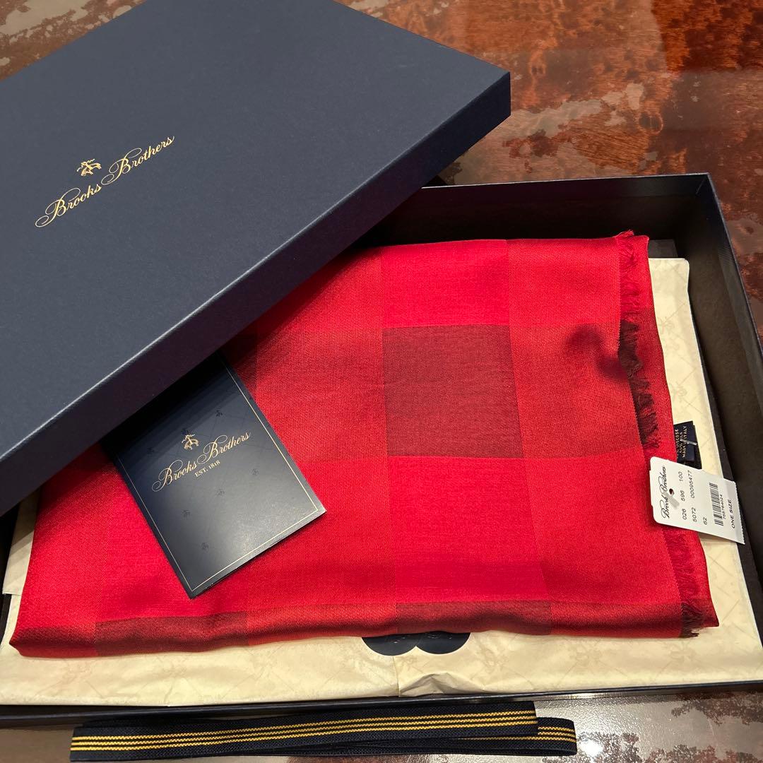 Brooks Brothers 赤 チェック柄スカーフ