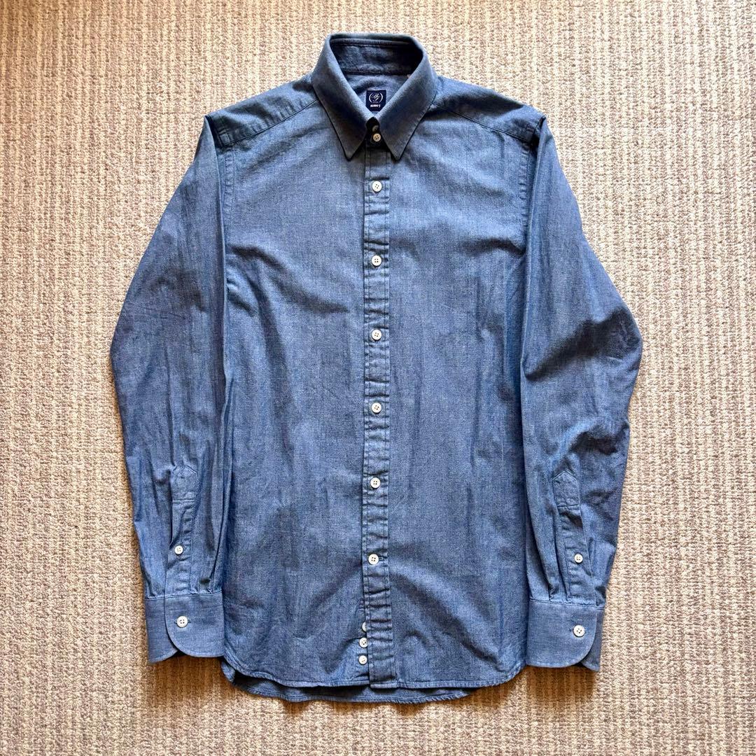 m*3様 美品 BEAMS F/ビームスFオリジナルシャンブレータブカラーシャツ