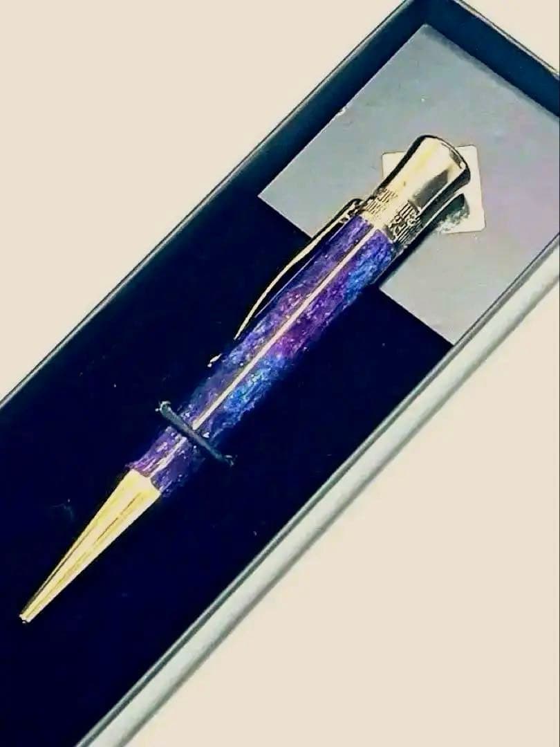 ボールペン ギャラクシー レジン 紫 ハンドメイド 高級ボールペン