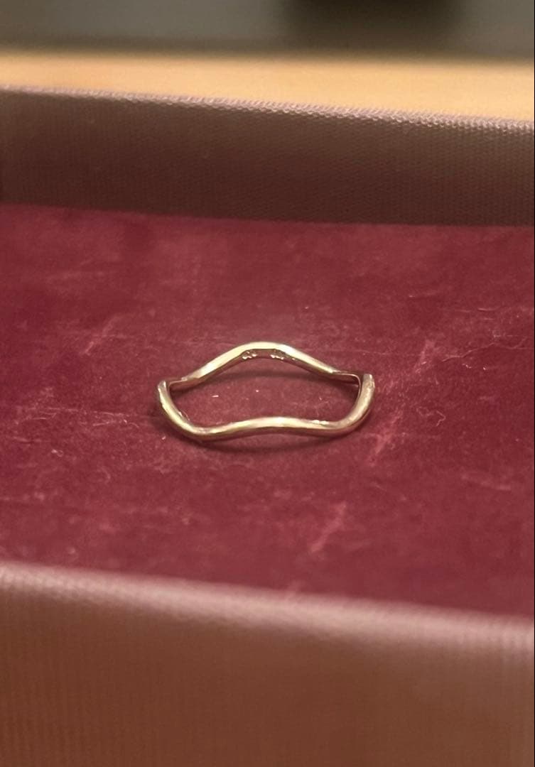 ete K10YG レイヤード ウェーヴ リング