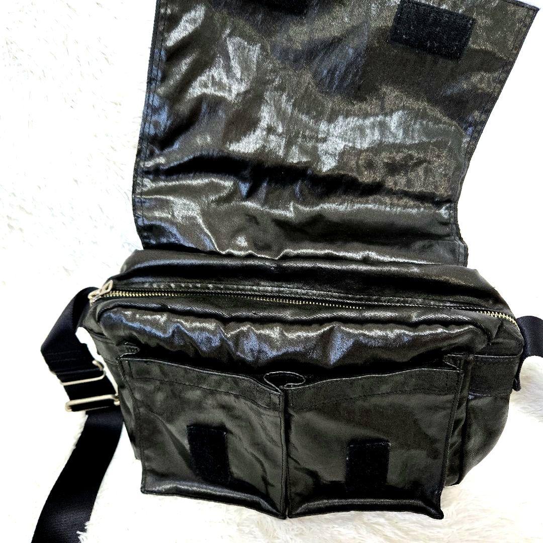 美品 PORTER フリースタイル シャイン メッセンジャーバッグ 黒