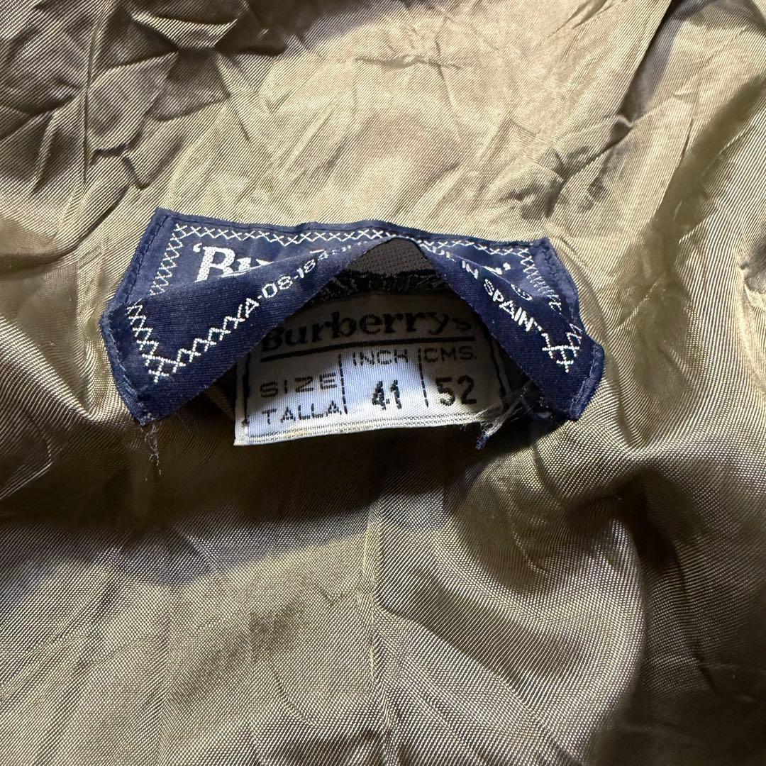 80s Burberry バーバリー シングルレザージャケット オリーブ 41
