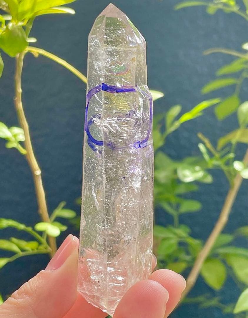 水入り虹入り　ダブルポイント　強いパワー 天然両剣　原石水晶パワーストーン　瞑想