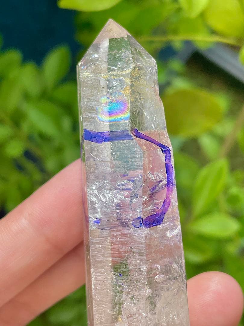 水入り虹入り　ダブルポイント　強いパワー 天然両剣　原石水晶パワーストーン　瞑想