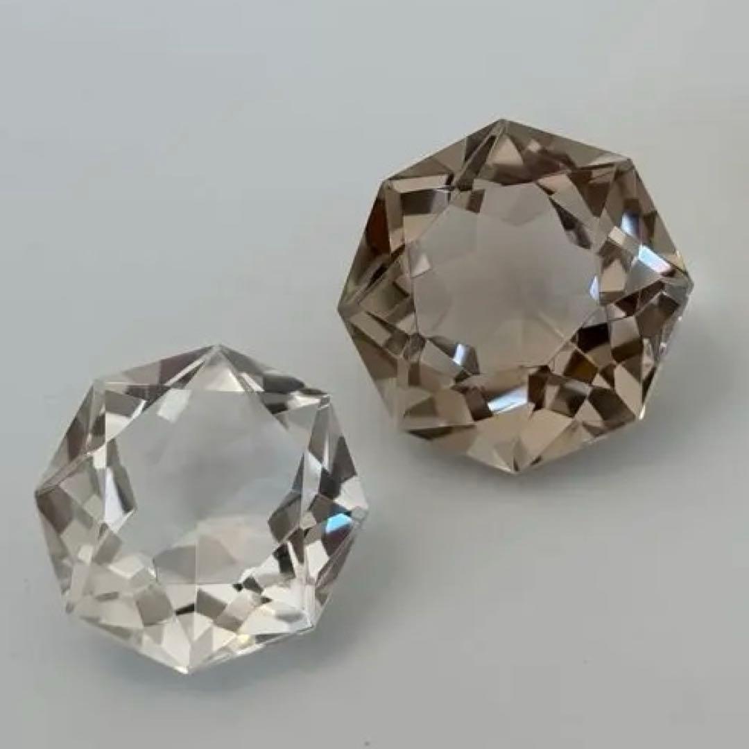 高品質/ダイヤモンドファセットカット/スモーキークォーツ/水晶