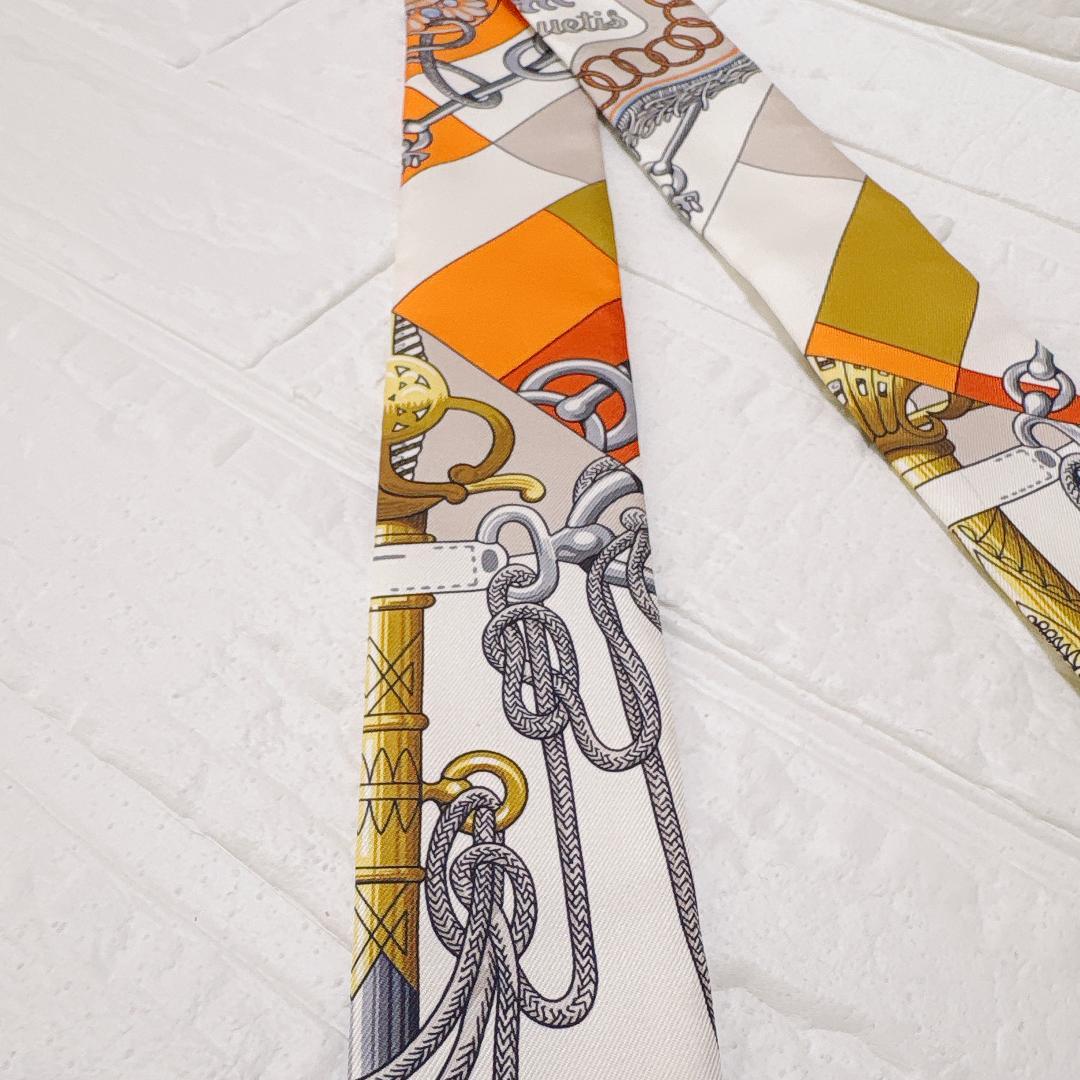 美品✨HERMES エルメス ツイリー クリケティス オレンジ ホワイト