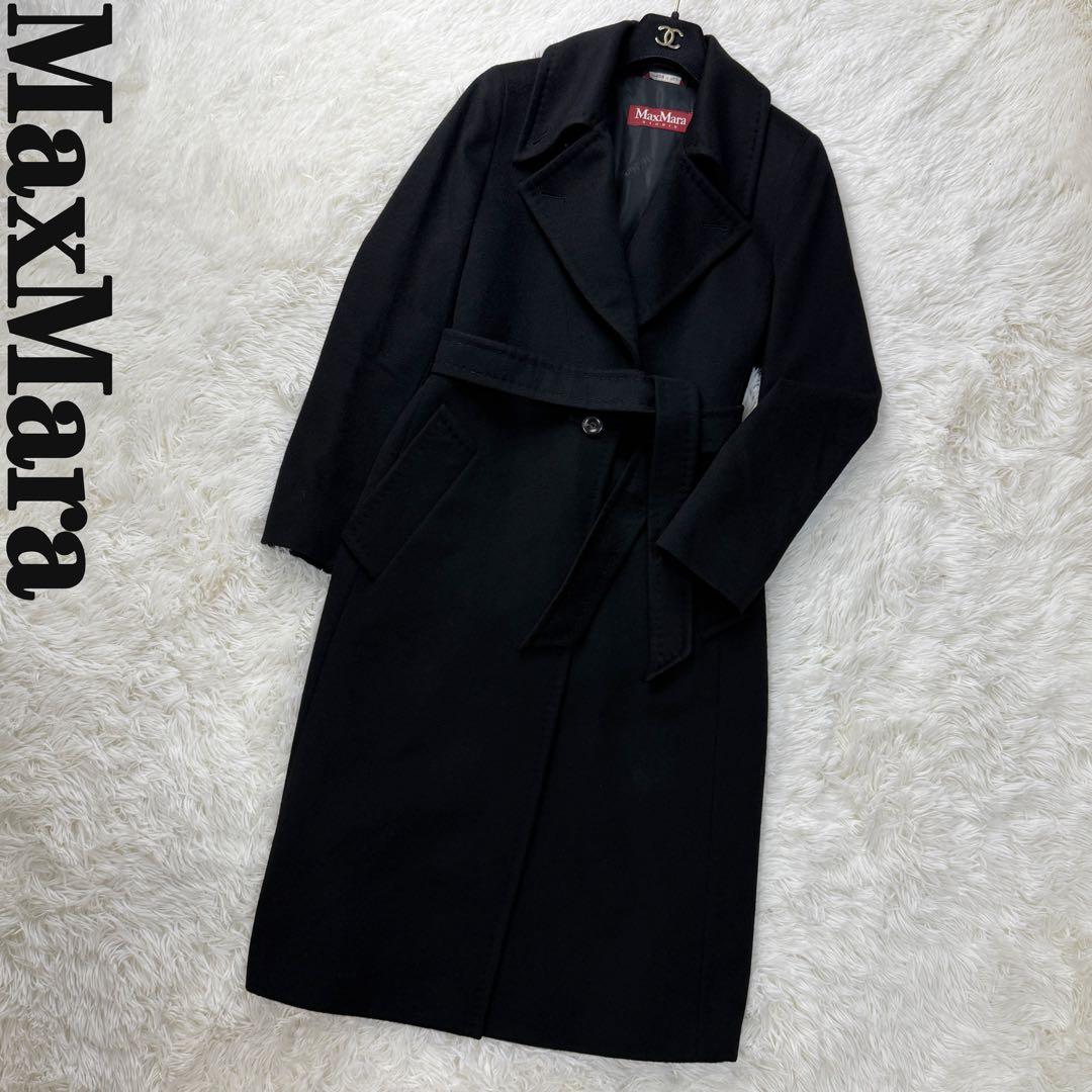 美品♡最高級♡Max Mara マックスマーラ ウール ロングコート ブラック
