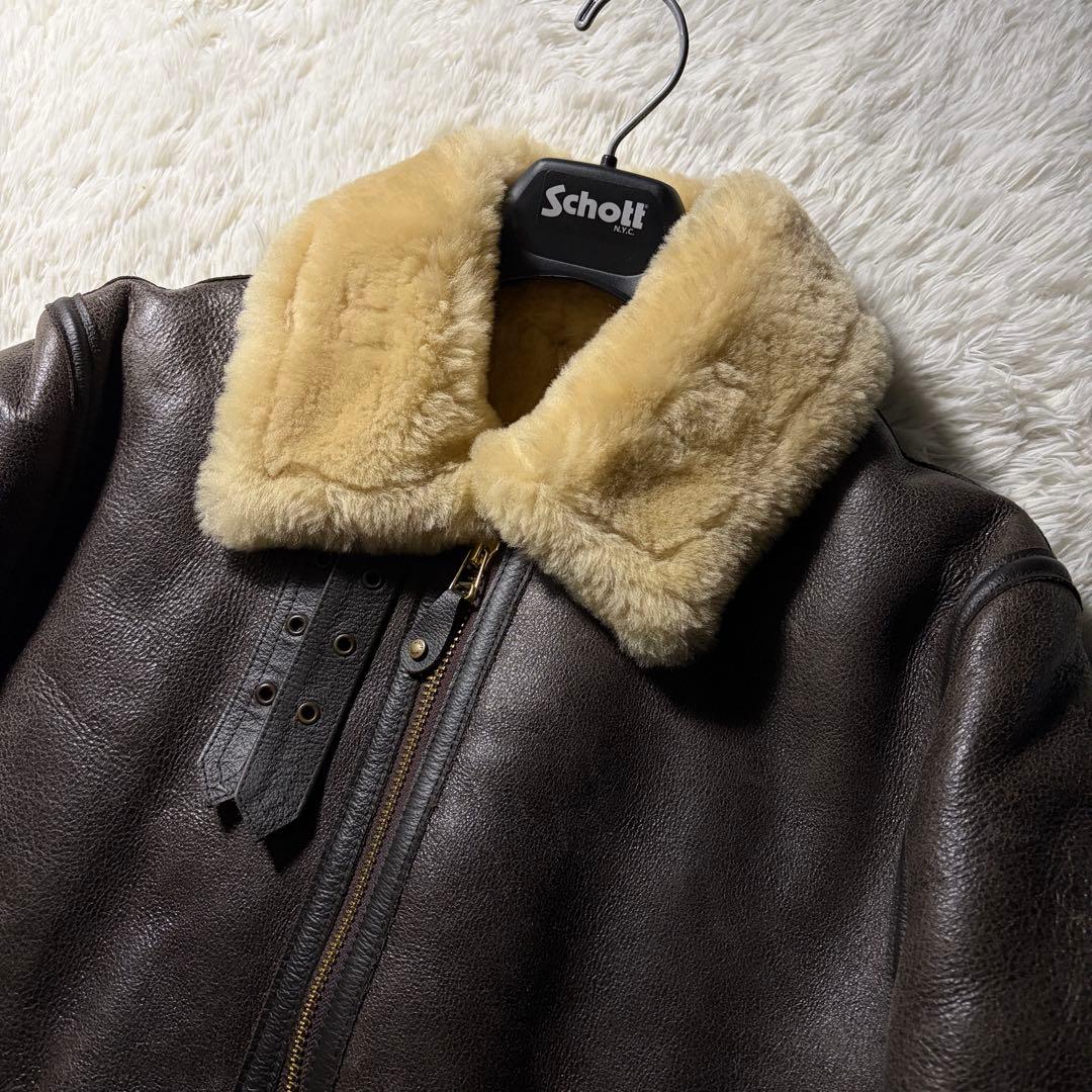 極美品■schott B-3 フライトジャケット　羊革　ムートン　257S 40