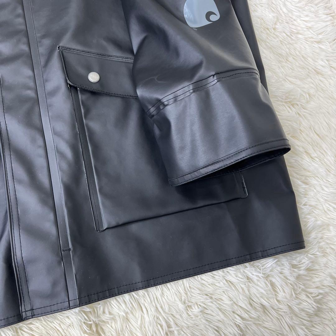 Carhartt メンズ ミッドウェイト 防水 レインストームコート L 黒