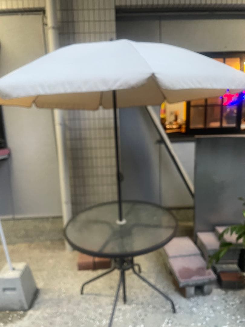 ホワイト ガーデンパラソル テーブル