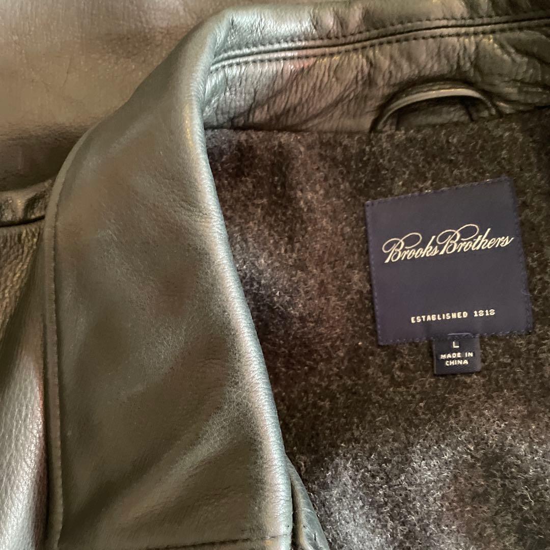 Brooks Brothers ブラック レザー ジャケット L