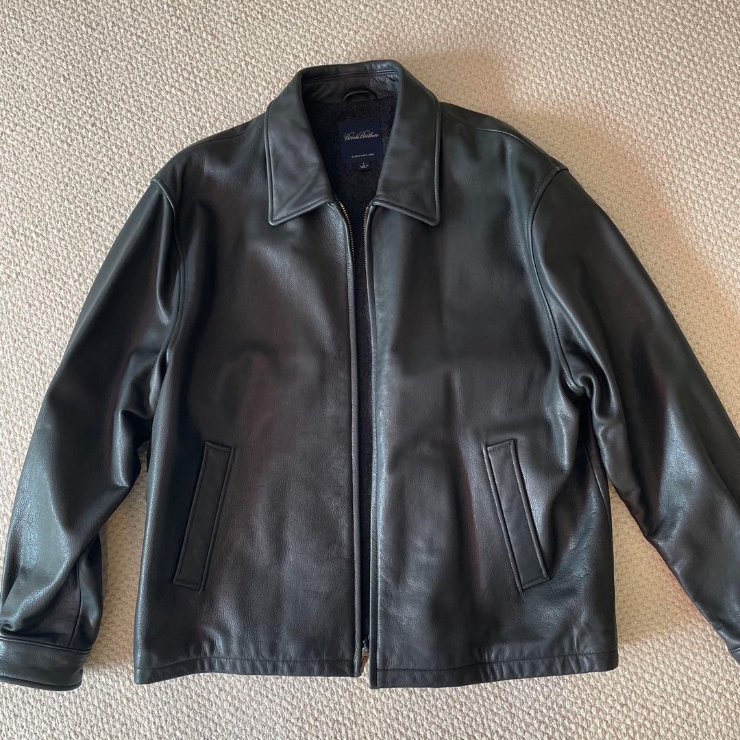 Brooks Brothers ブラック レザー ジャケット L