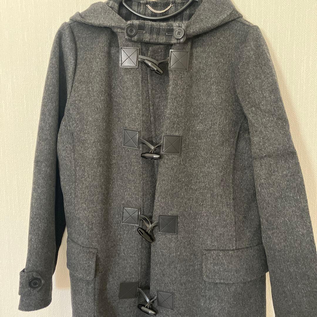 ほぼ未使用♡ 23区　ダッフルコート　裏チェック柄　グレー両サイドポケット付き♡