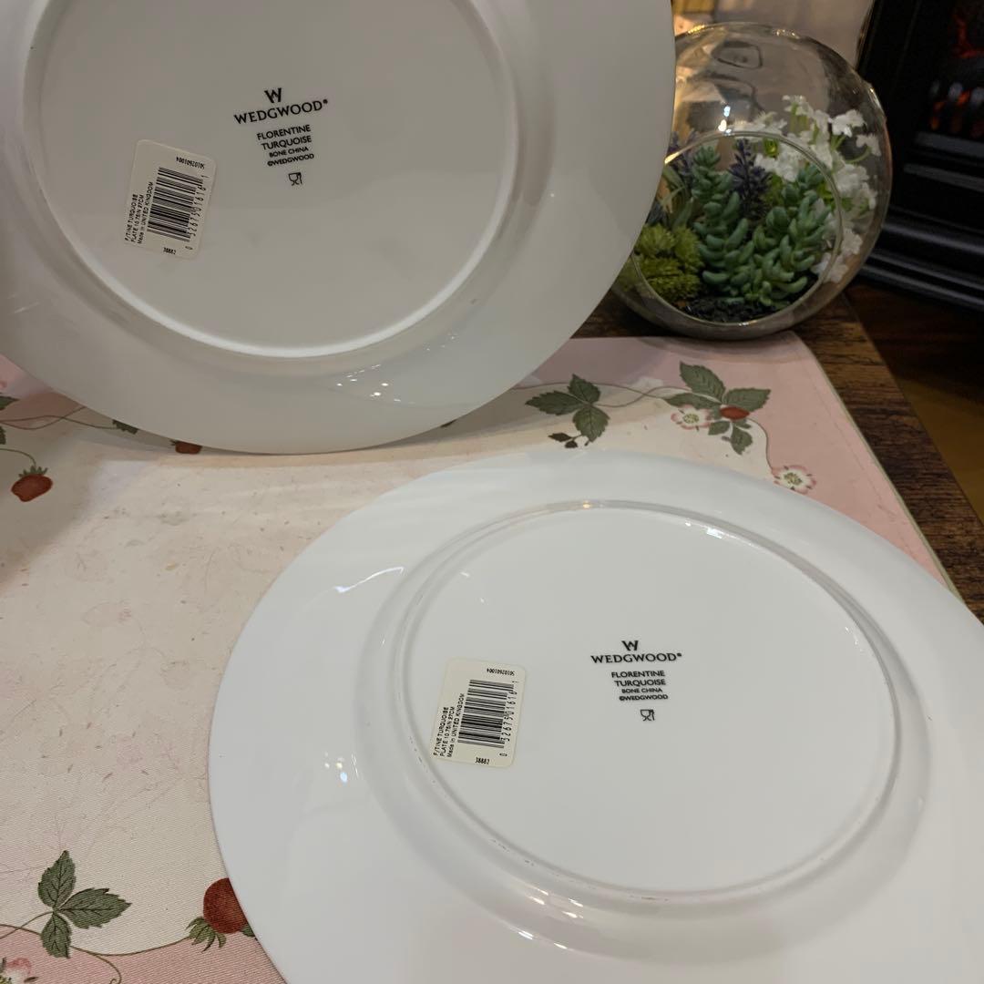 未使用　ウェッジウッド フロレンティーン　ターコイズ　27cmディナープレート
