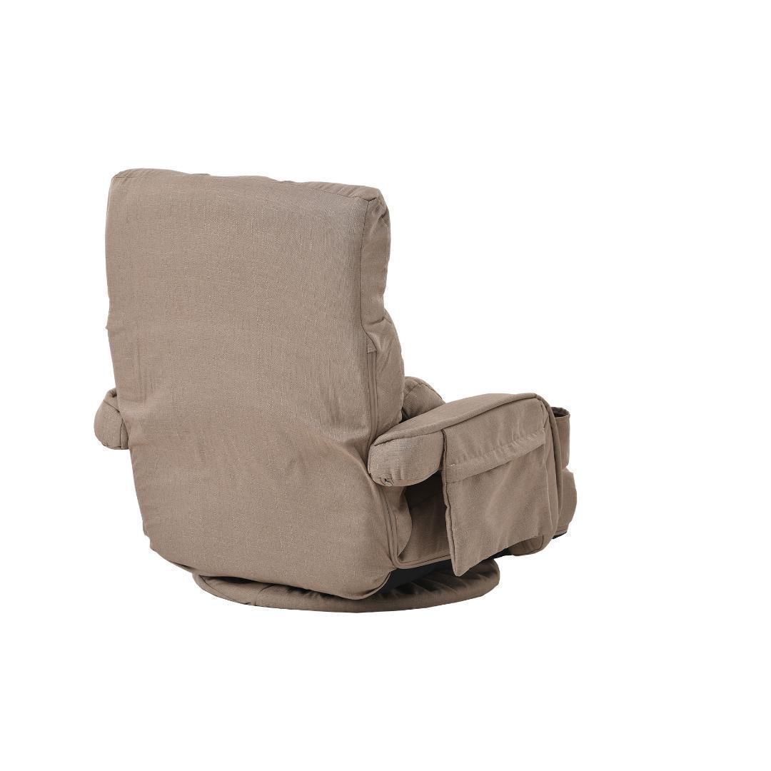 【コーヒー】回転式座椅子 肘掛け ハイバック 座いす リクライニング 1人掛