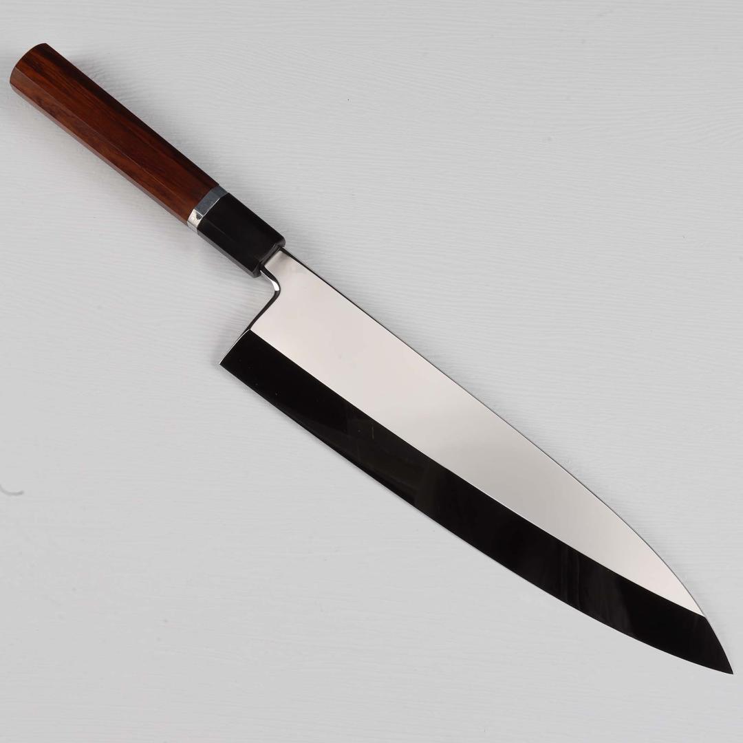 7825 出刃包丁 9寸 ウルトラ鏡面仕上げ 本出刃 スネークウッド八角柄