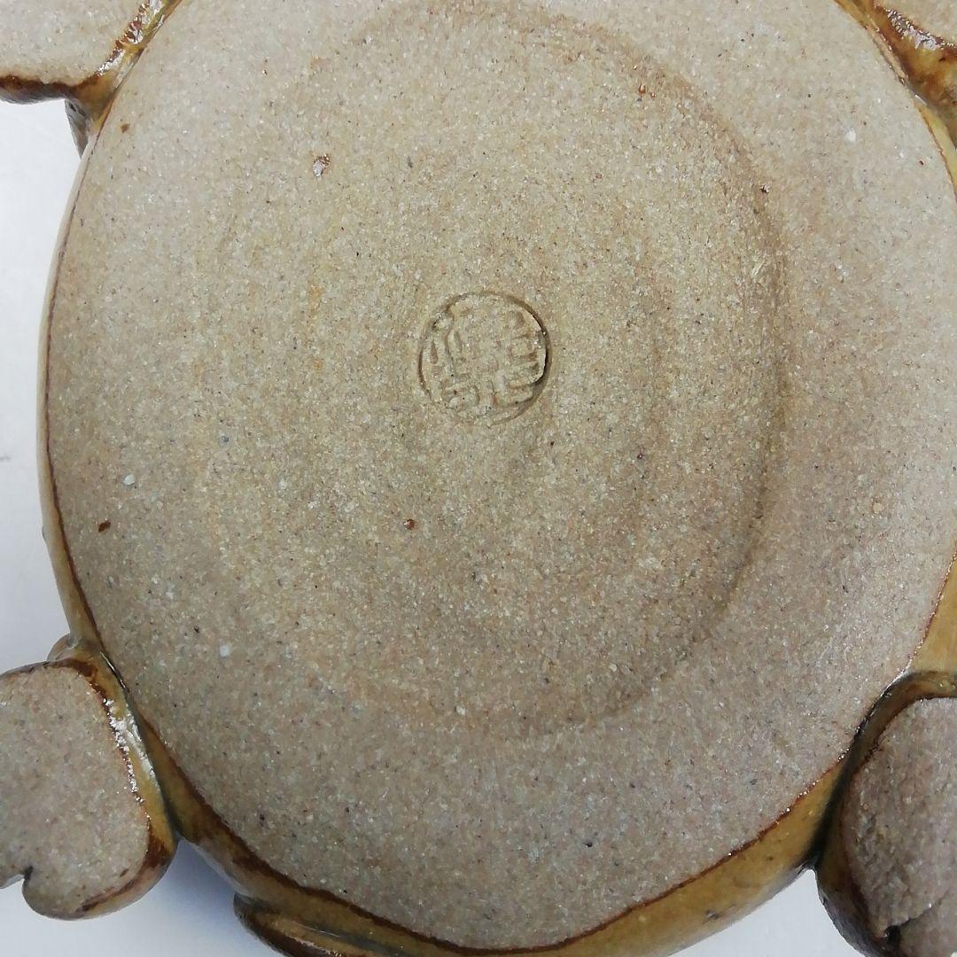 Ｔ８９９　香合　『織部　亀』『松本鉄山 作』　共箱　茶道具