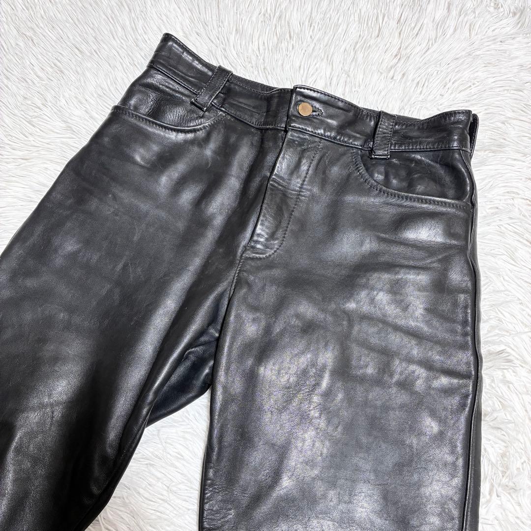 バンソン vanson レザーパンツ 34インチ XL 本革 牛皮 訳あり
