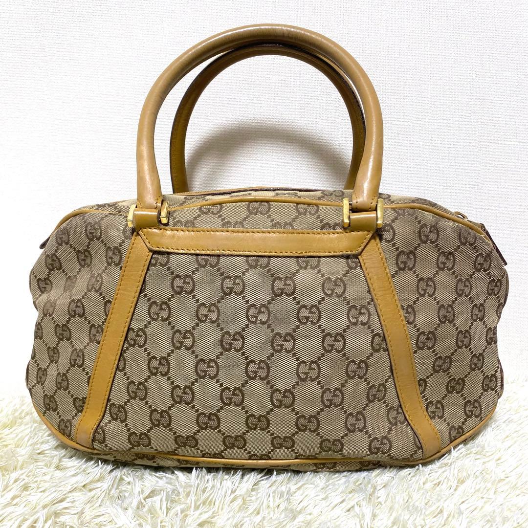 GUCCI グッチ✨ ボストンバッグ GGキャンバス ハンドバッグ ゴールド金具