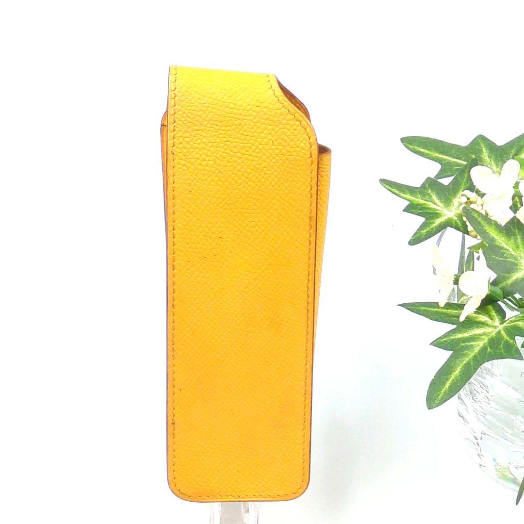 HERMÈS イエローレザー ペンケース　筆箱　C型刻印