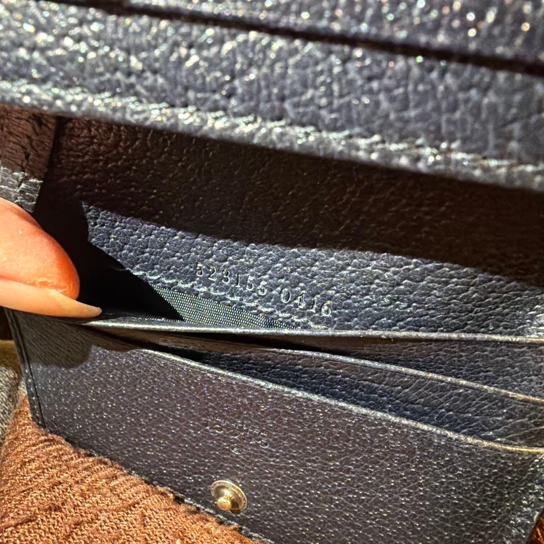 Gucci 二つ折り財布 ベージュ/ネイビー/レッド