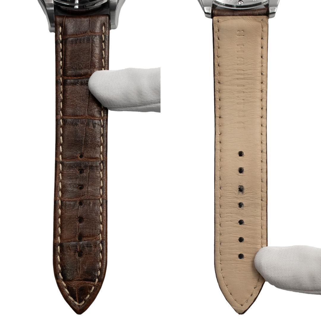 ハミルトン 腕時計 メンズ ジャズマスター シルバー 茶色 クロノグラフ ロゴ