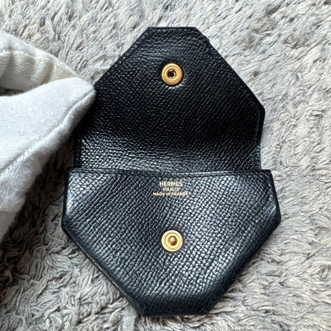 HERMES エルメス ケース 小銭入れ レザー ブラック