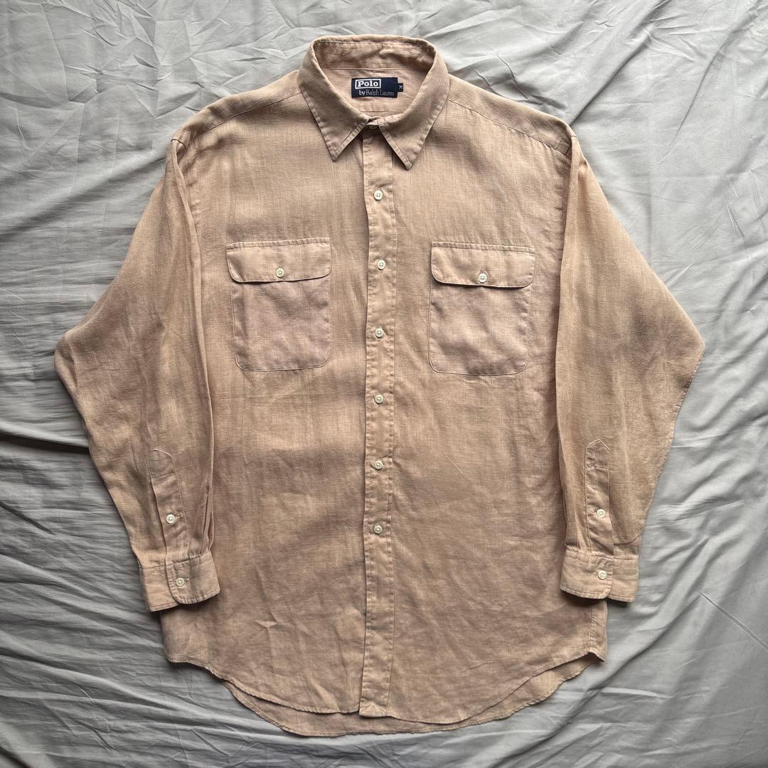 【90s】Ralph Lauren リネン サファリシャツ ワーク