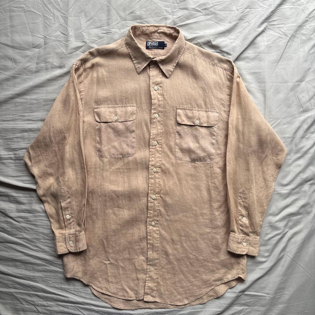 【90s】Ralph Lauren リネン サファリシャツ ワーク