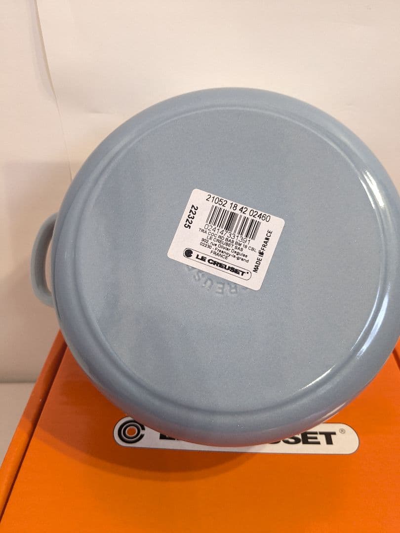 【未使用】ル・クルーゼ　ココット・ロンド　コースタルブルー　18cm
