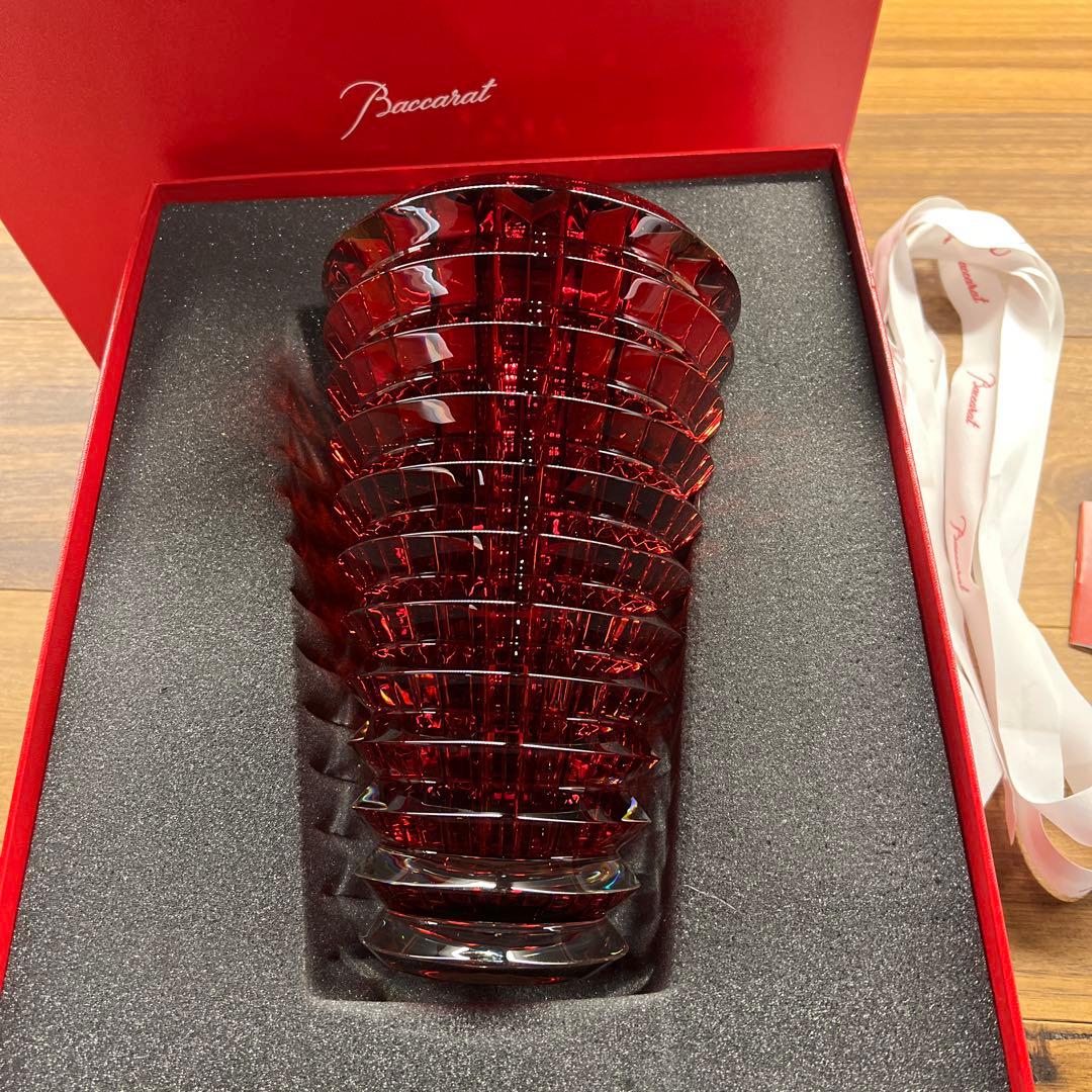 値下げ　未使用　バカラ　花瓶　フラワーベース　幾何学模様 25センチ