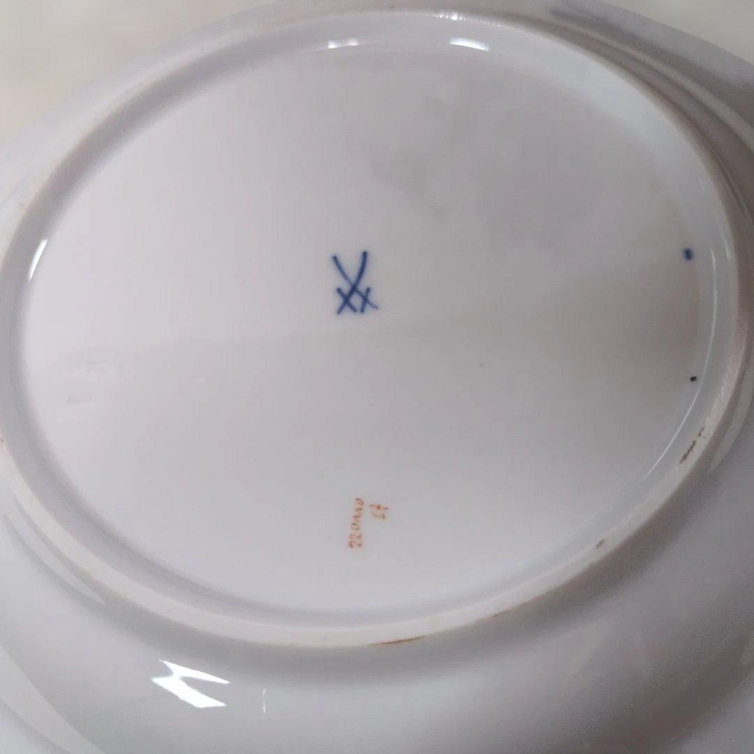 未使用品 Meissen マイセン 花のブーケと昆虫 プレート2枚