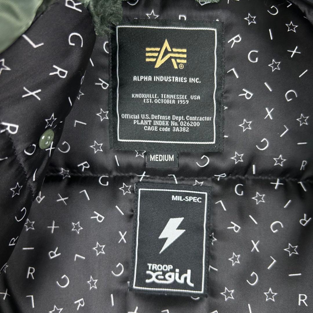 希少コラボ☆X-girl×ALPHA N-3B フライトジャケット Y2K 2