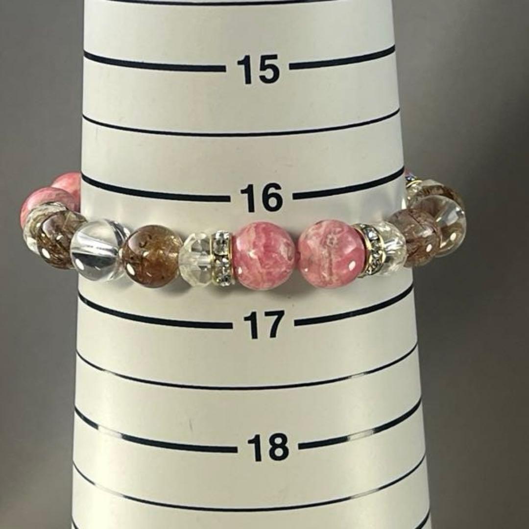 BRY0957⭐️インカローズ・レッドルチルブレスレット⭐️天然石　パワーストーン